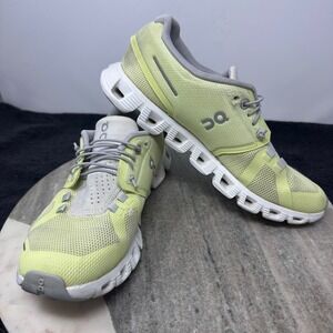 ON Running Cloud 5 Women Sz 8 Light Yellow Mesh Comfort Sneakers